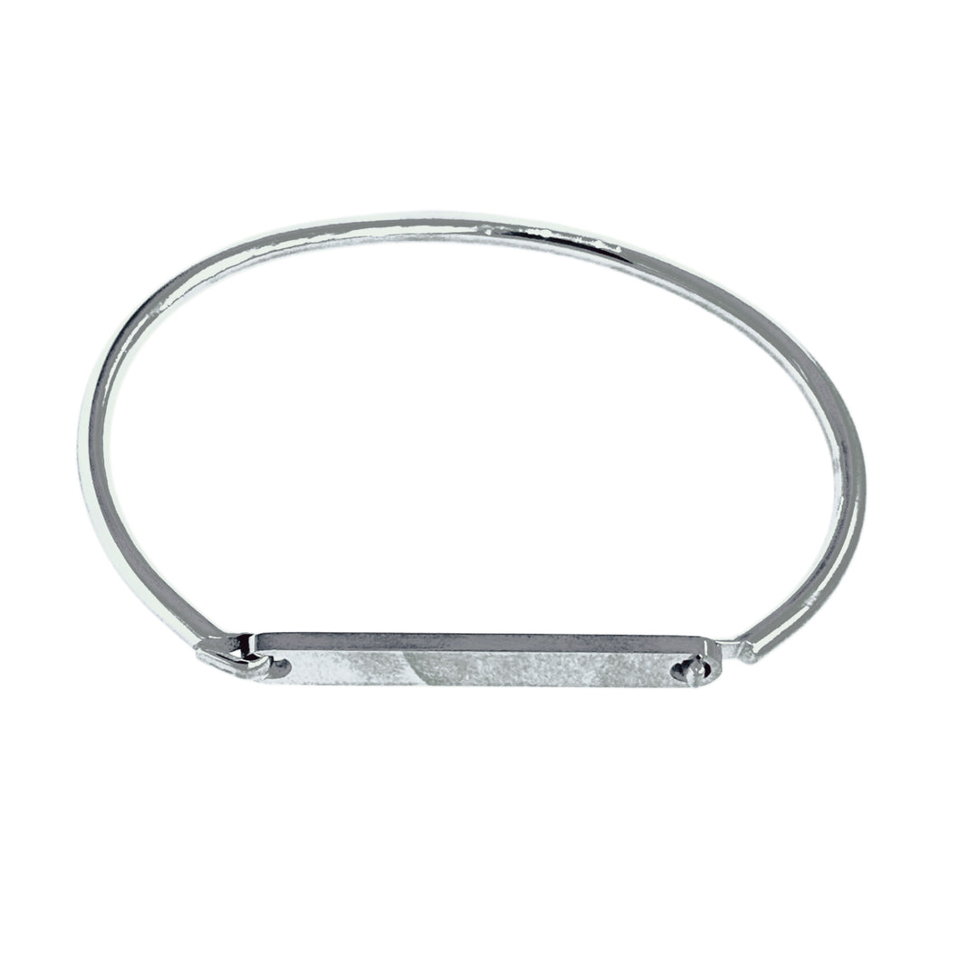 Bangle bar bracelet- engravable silver