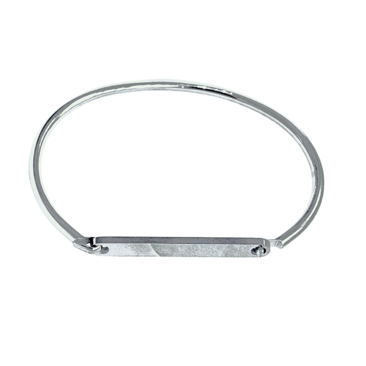 Bangle bar bracelet- engravable silver