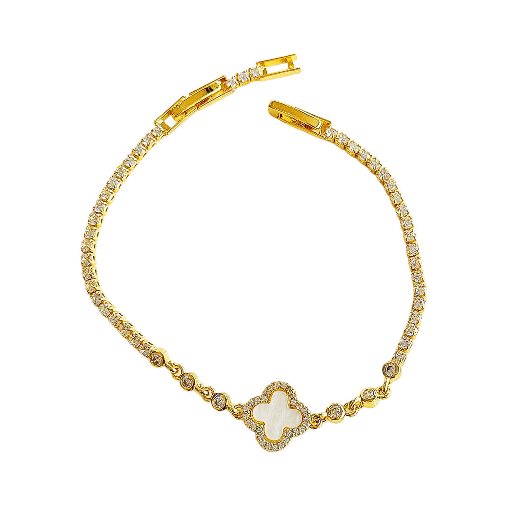 Shilan clover bracelet - white