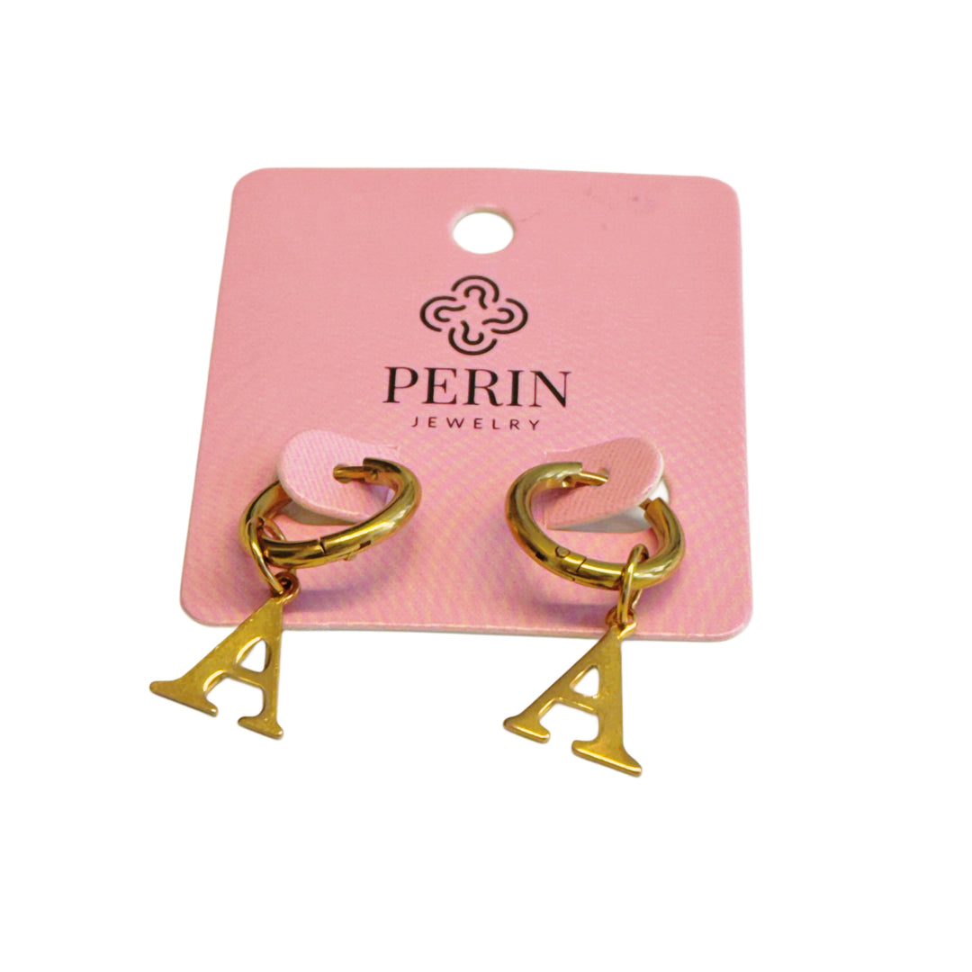 Letter earrings - gold
