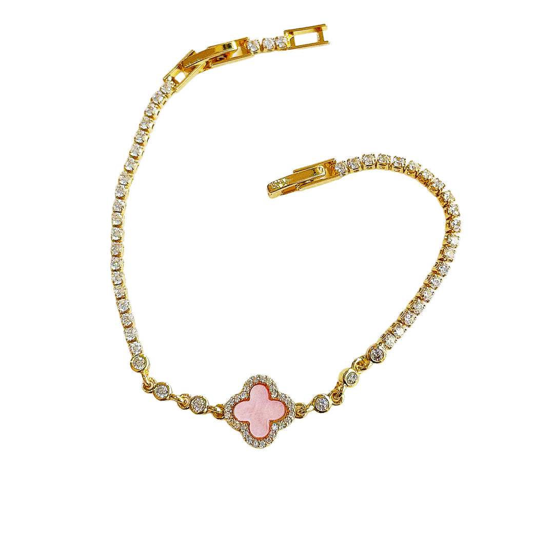 Shilan clover bracelet - pink