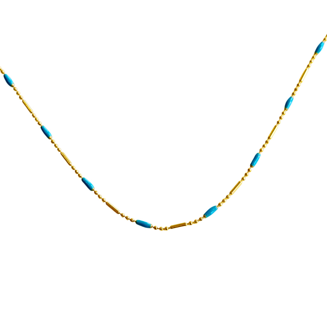 Viyan blue necklace -gold