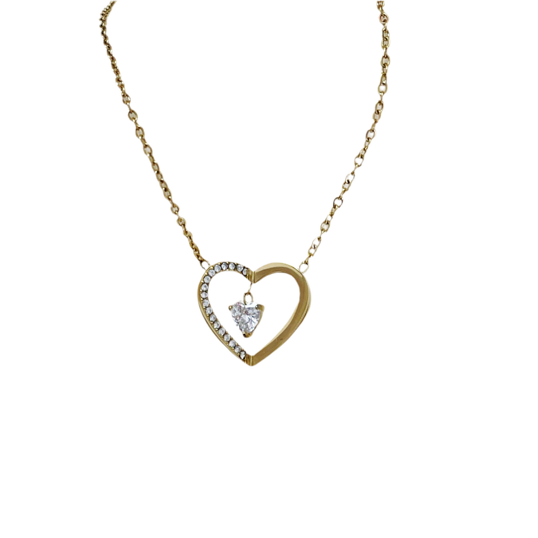 Heart necklace gold