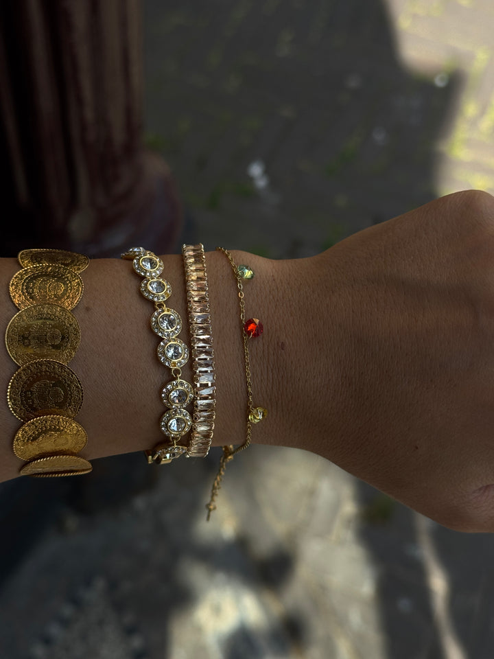 Helin bracelet- kesku sor û zer