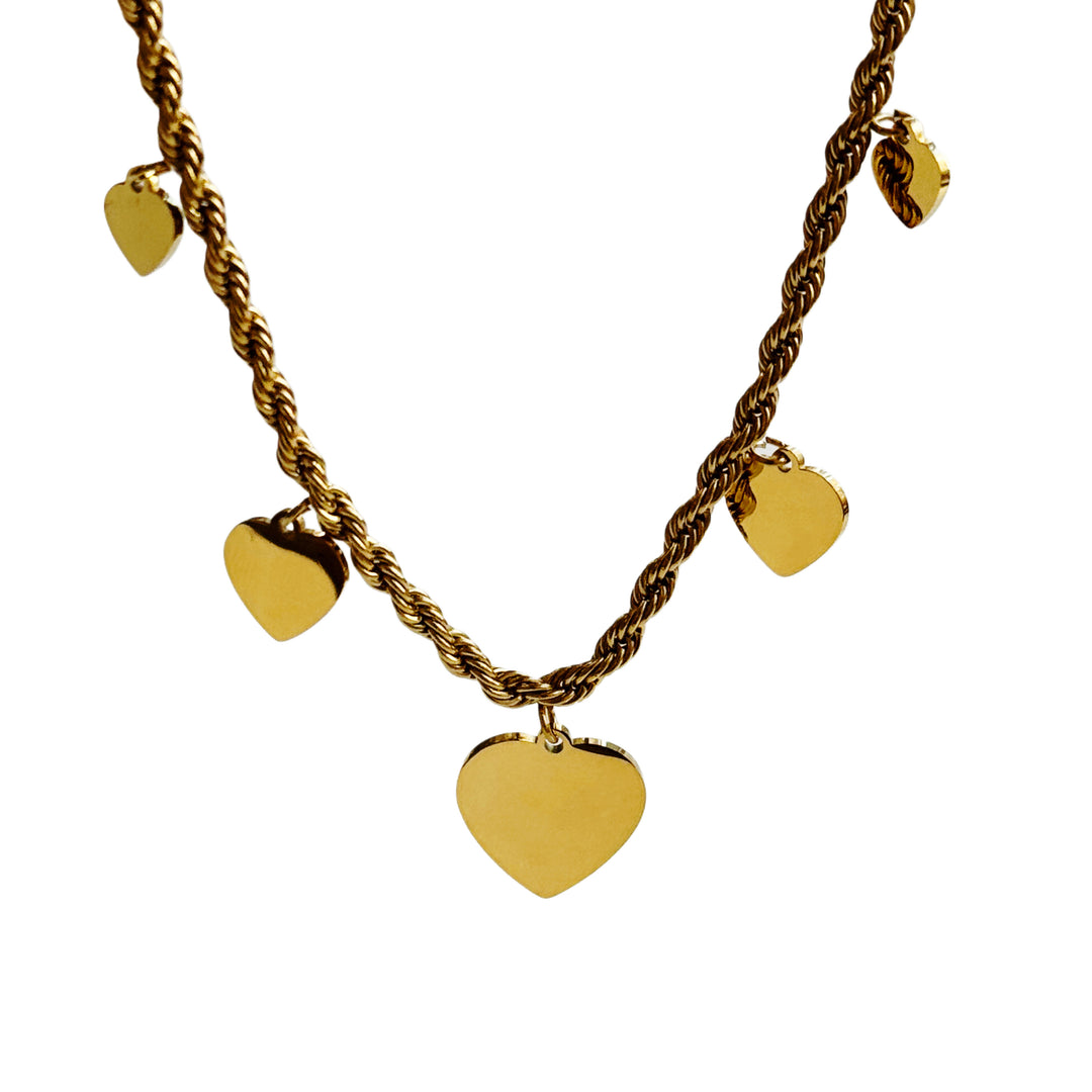 five heart necklace- engravable