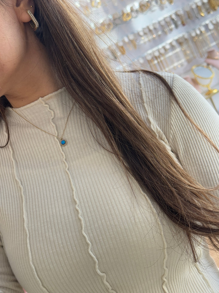 Exclusive Hamsa round necklace