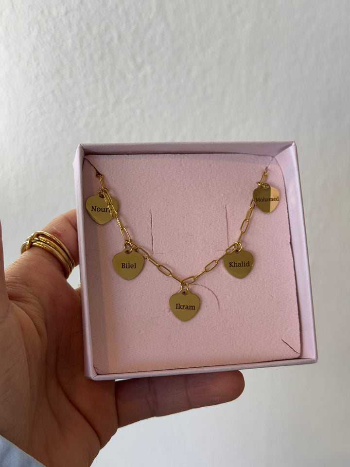 five heart bracelet engravable