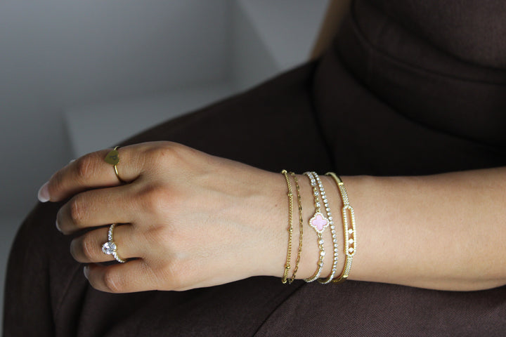 Shilan clover bracelet - pink