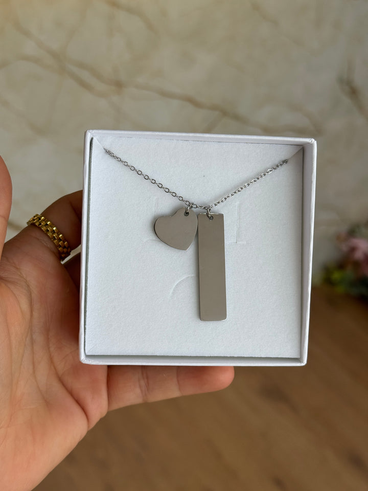 Mara necklace- engravable silver