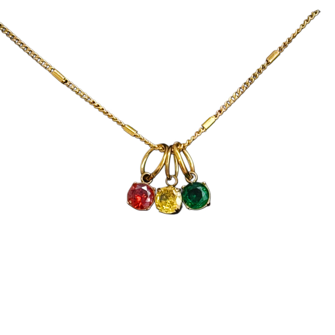 Mevin necklace- kesku sor û zer