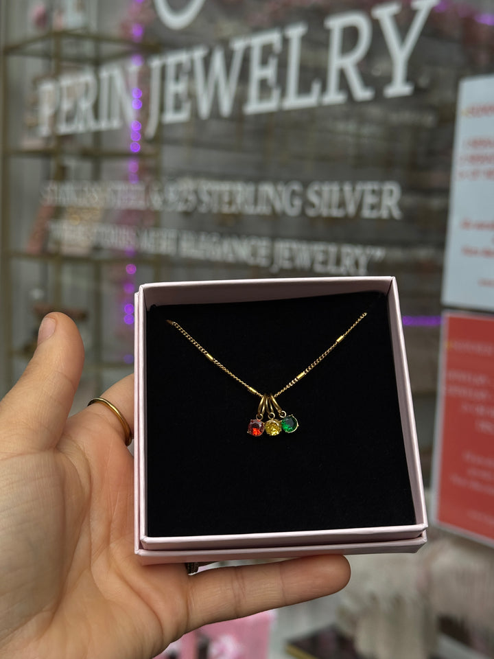 Mevin necklace- kesku sor û zer