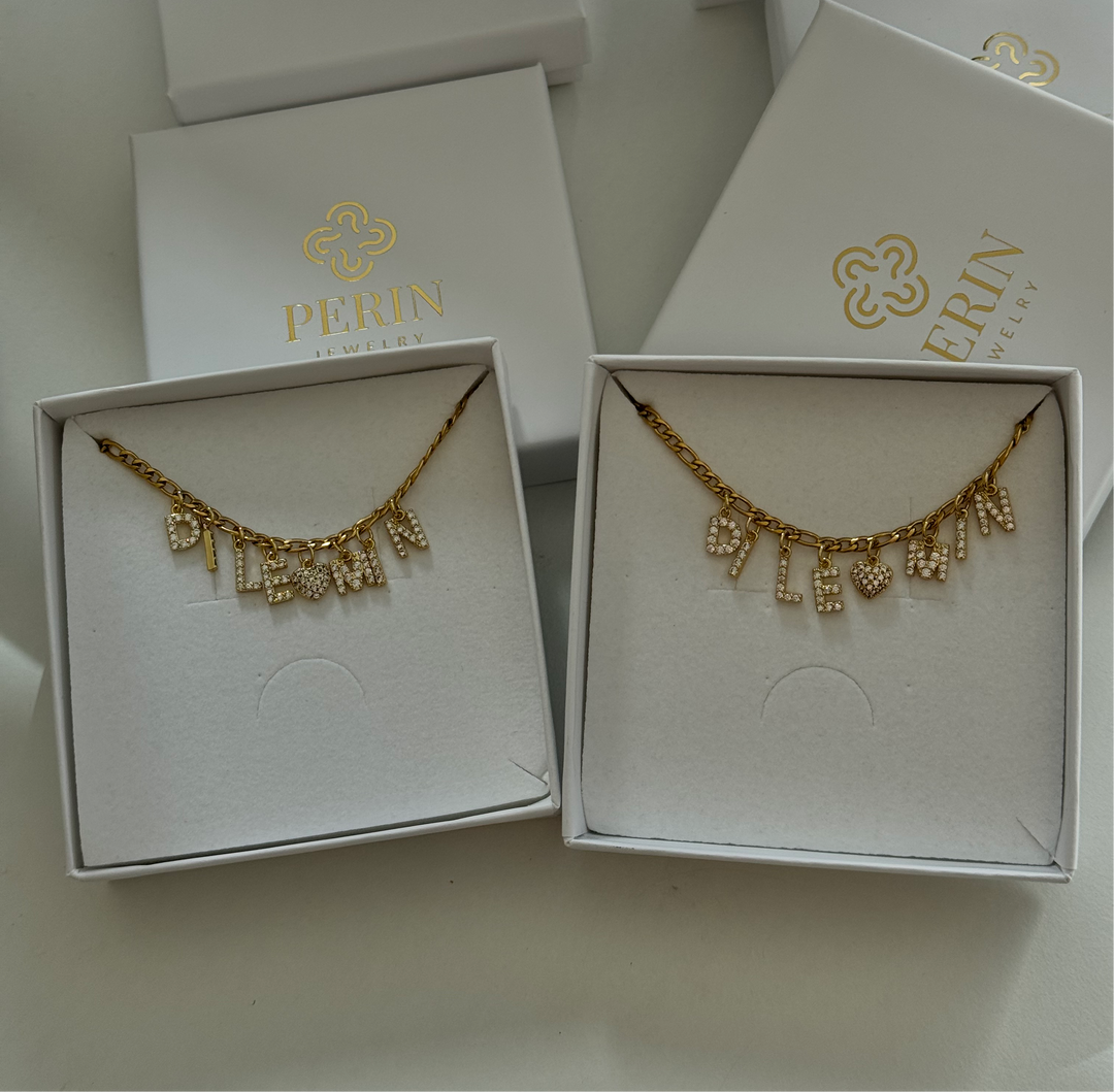 personalised letter necklace stainless steel waterproof names