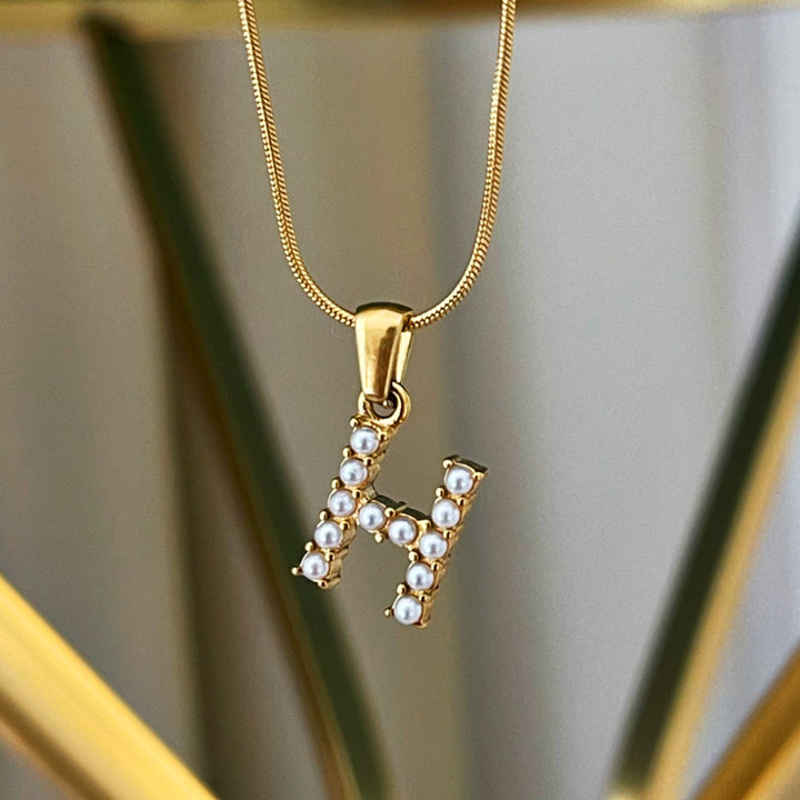 Pearl Initial necklace