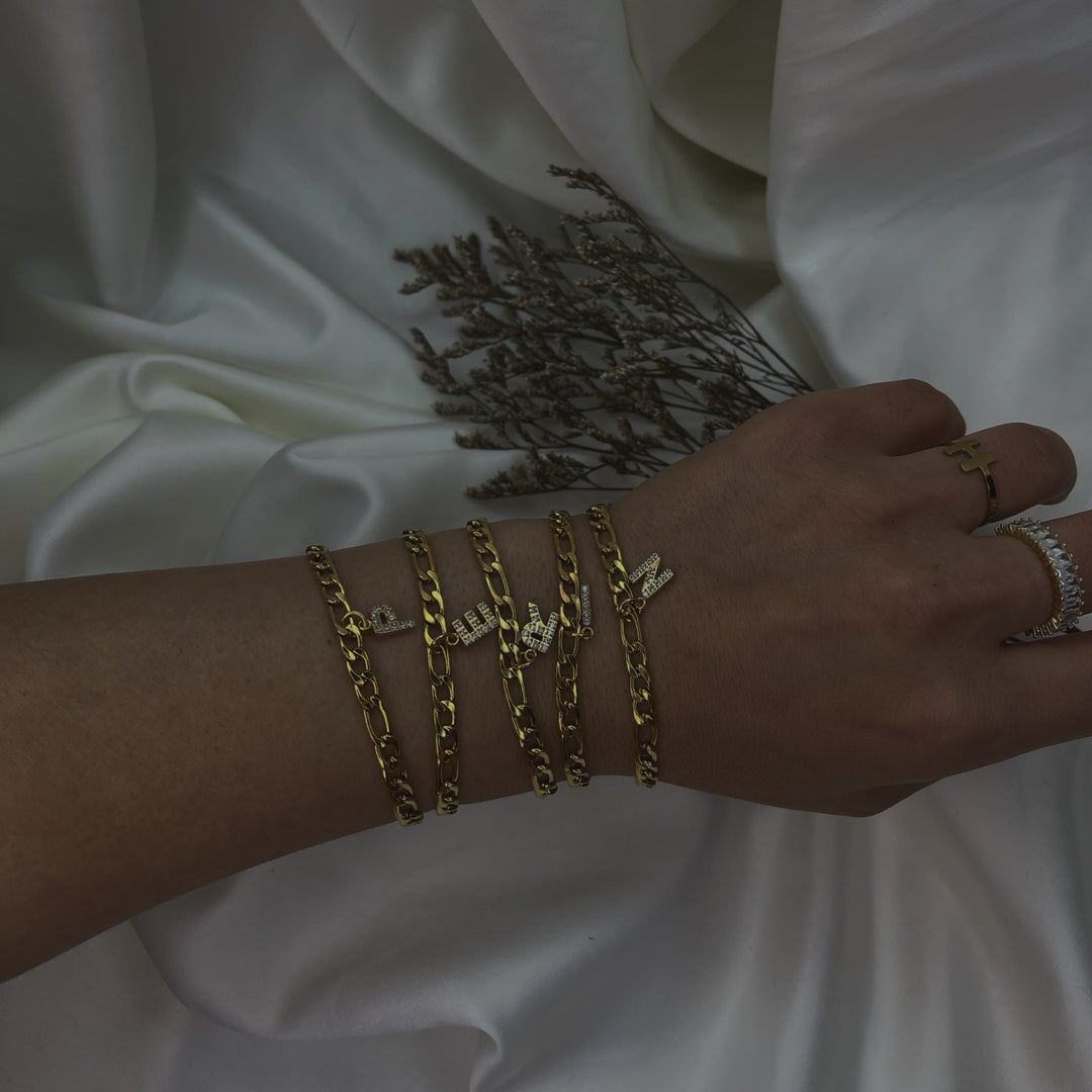 Ankle bracelet initial