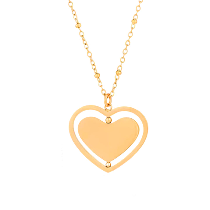 Spinner heart necklace engravable - gold