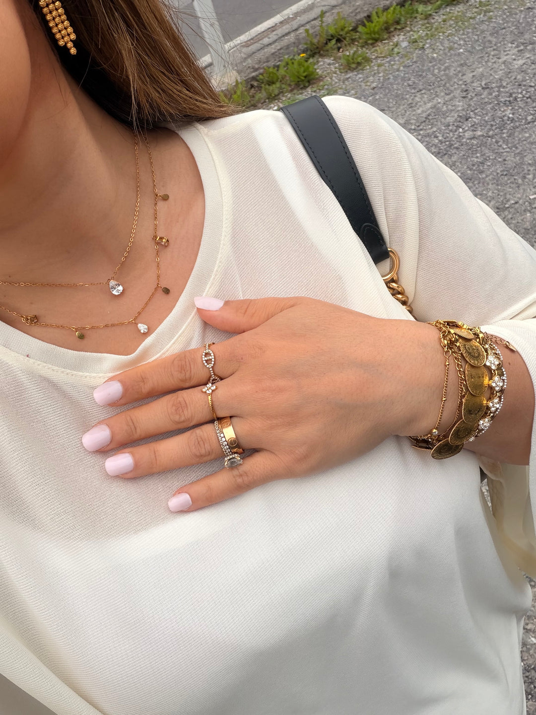 Navy ring - gold