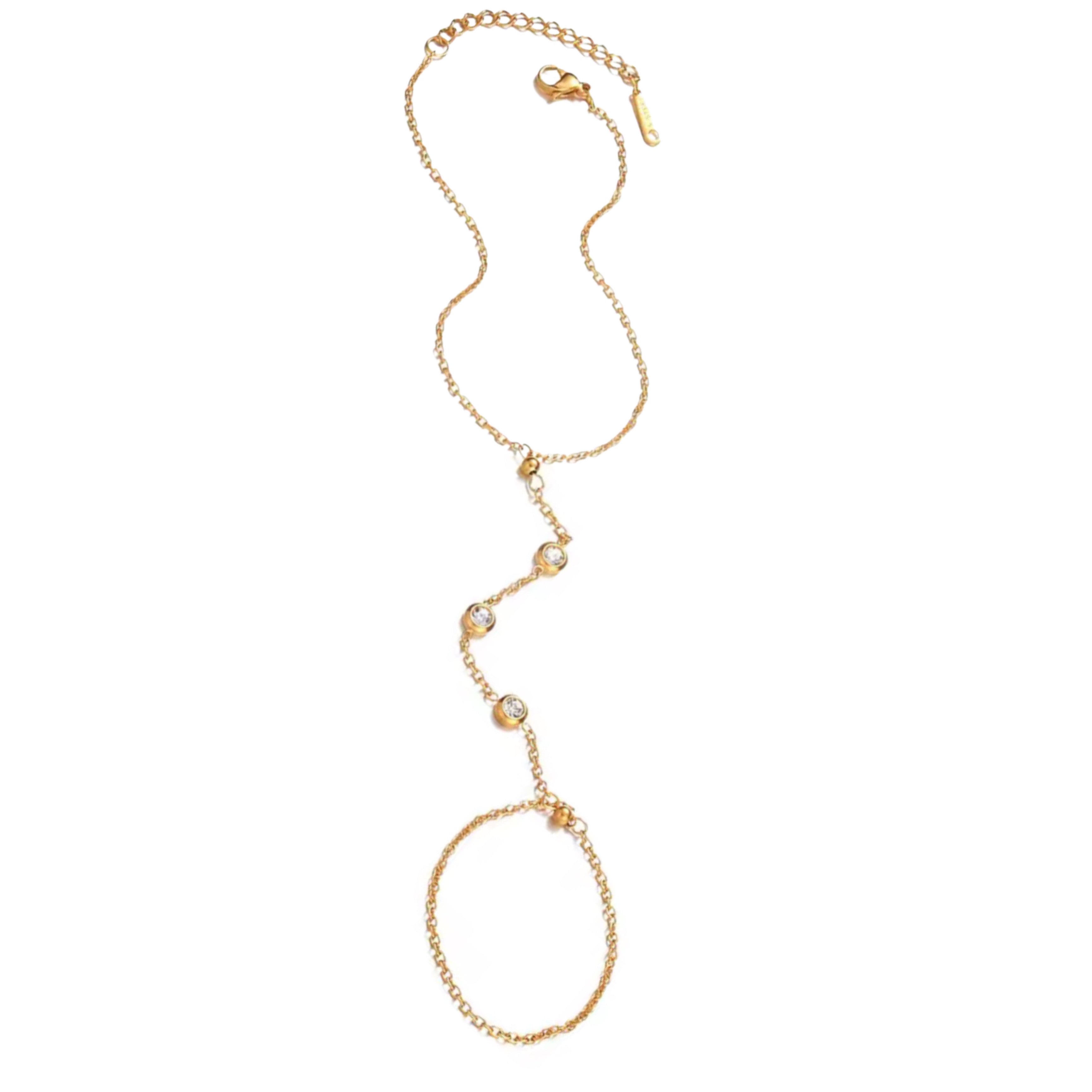 Lara Chain Lara Hand chain crystal waterproof - gold – Byperin