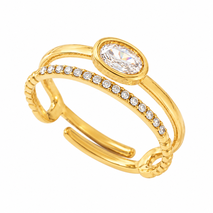 Elara double layer ring gold