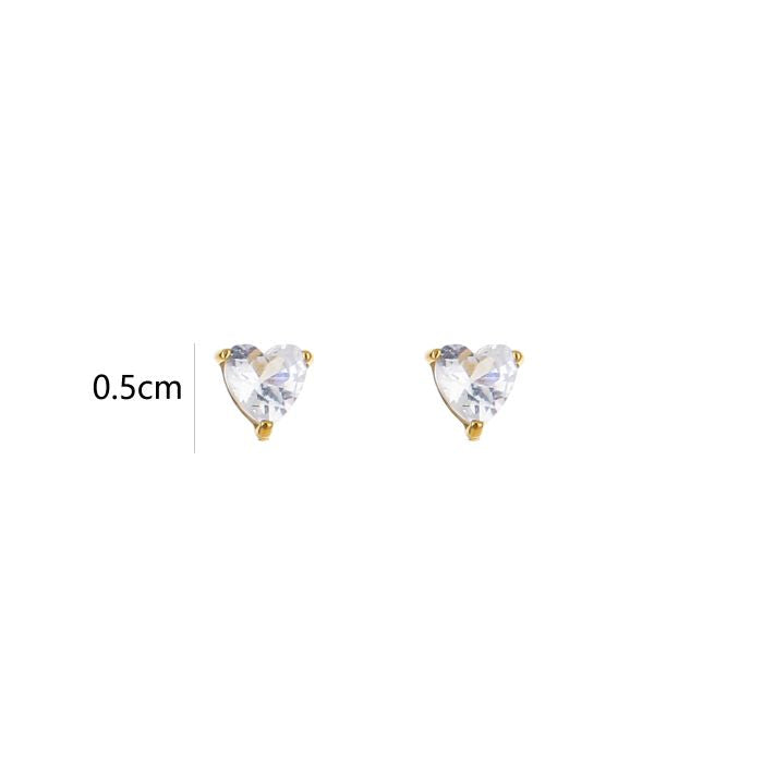 Heart studs earrings - gold