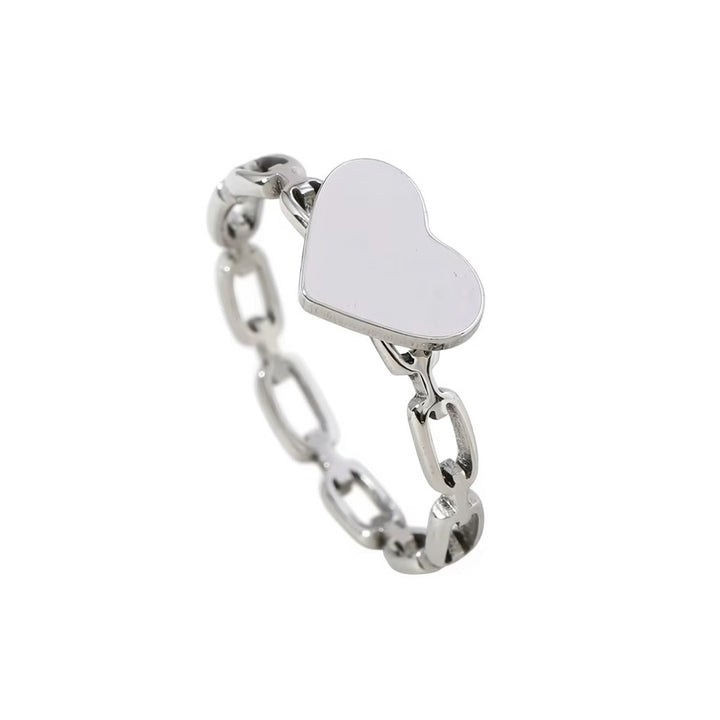 Heart ring engravable - silver