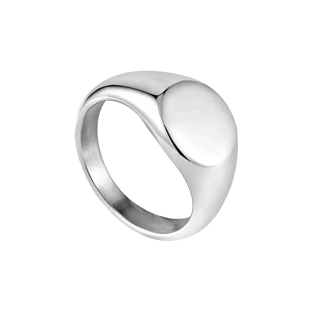 Round engravable ring - silver