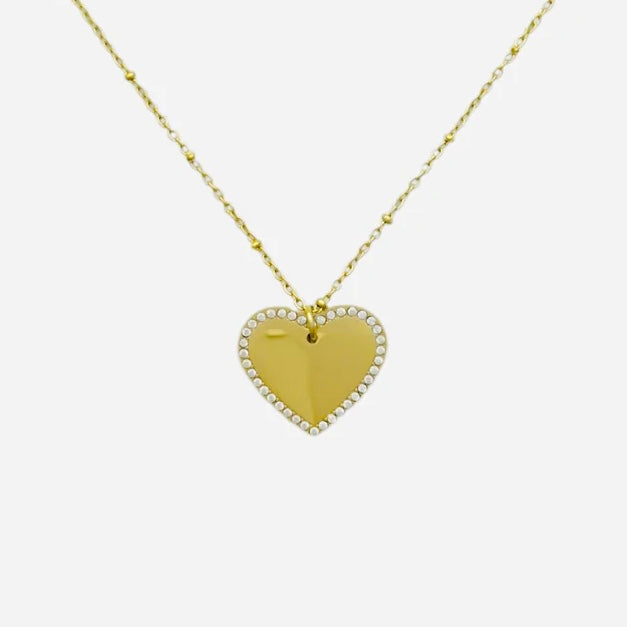 Heart diamond engravable necklace