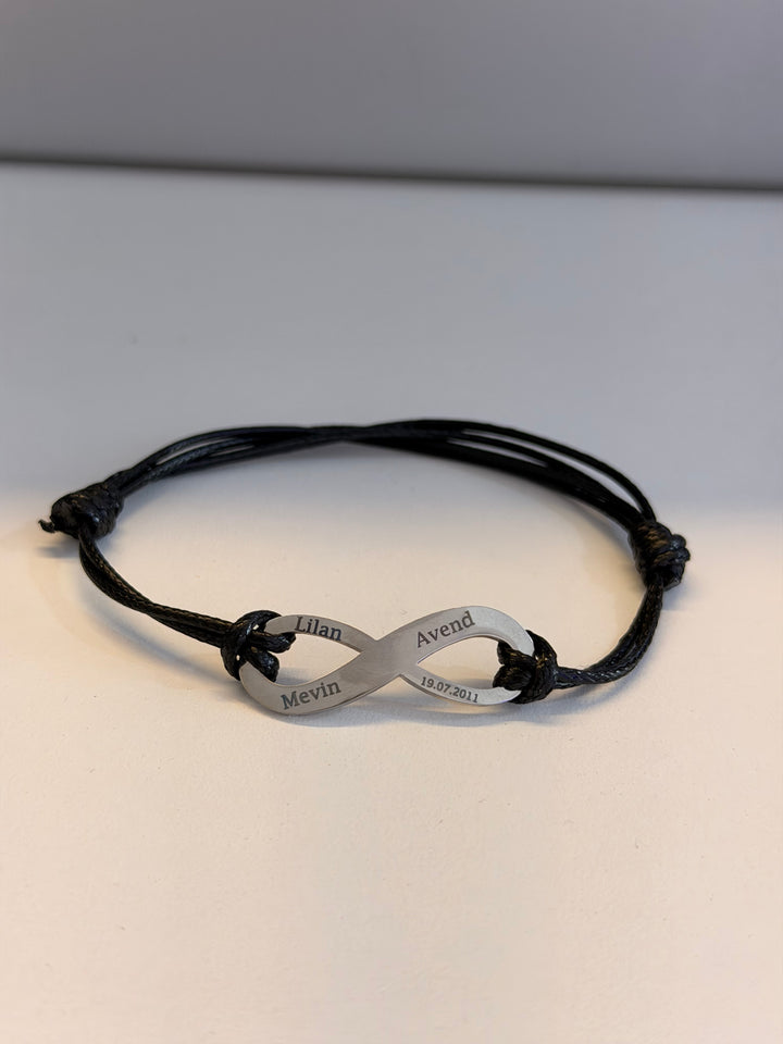 Infinity bracelet silver - engravable
