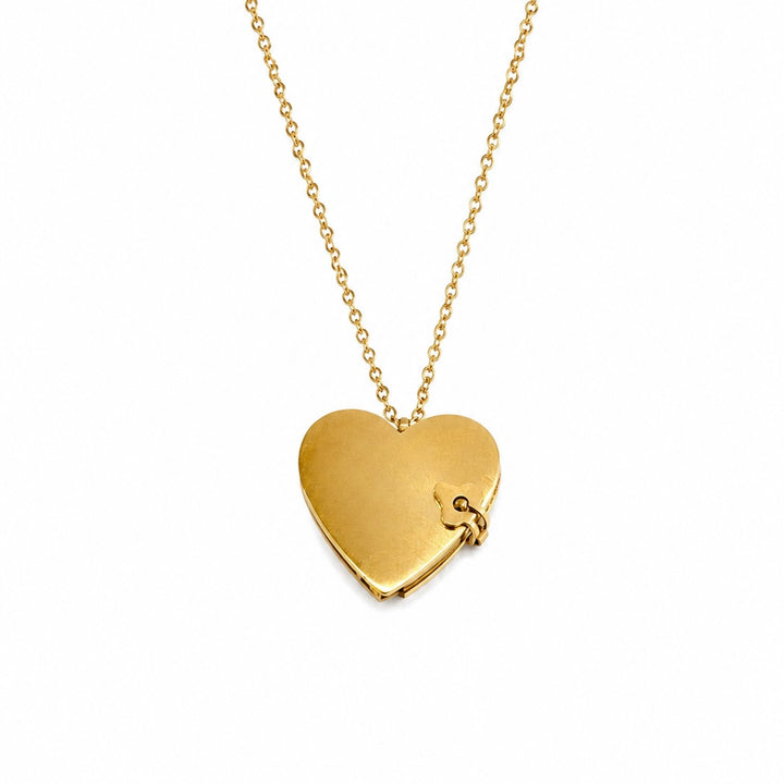 Heart book locket necklace engravable