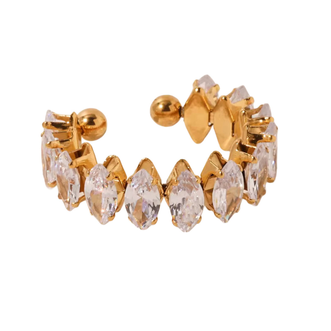 Pear shaped stone ring - gold