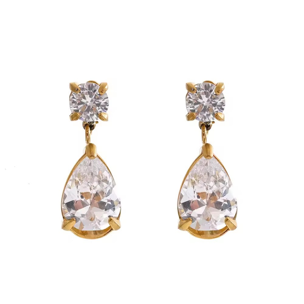 Pear Drop Earrings - gold
