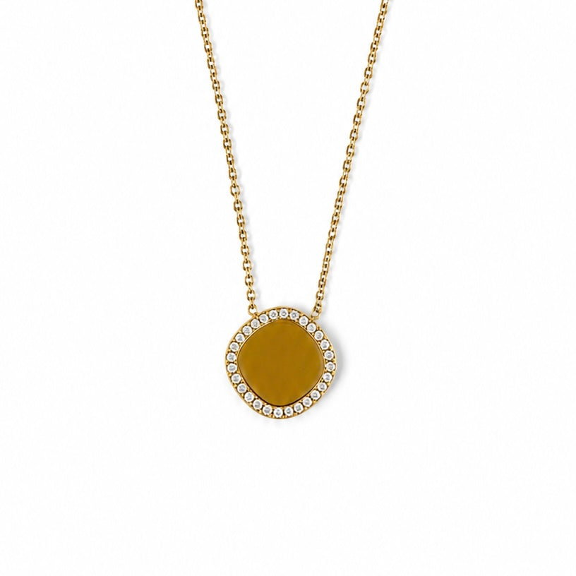 Square necklace engravable gold