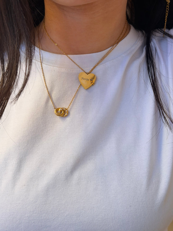 Heart book locket necklace engravable