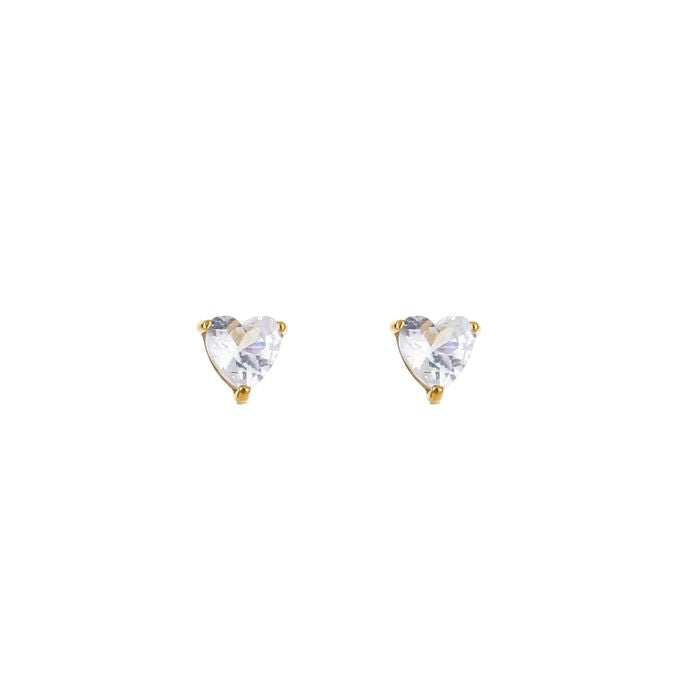 Heart studs earrings - gold