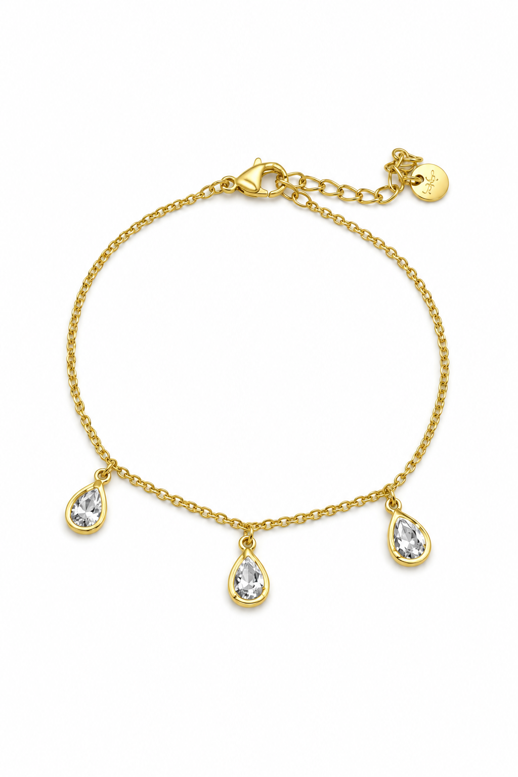 Pear drop bracelet gold