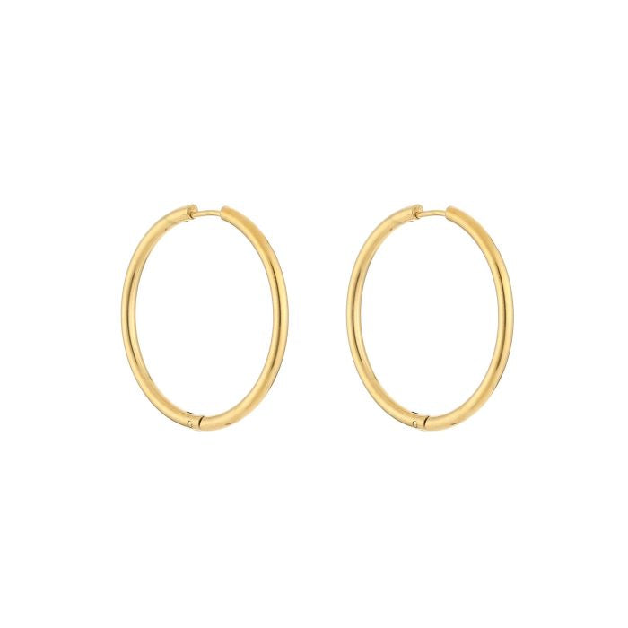 Thin hoops earrings - gold