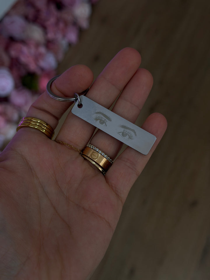 Custom keychain - EYES silver