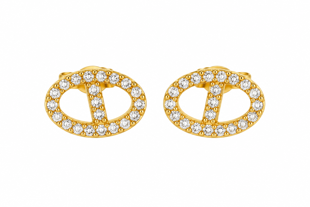Navy Studs gold
