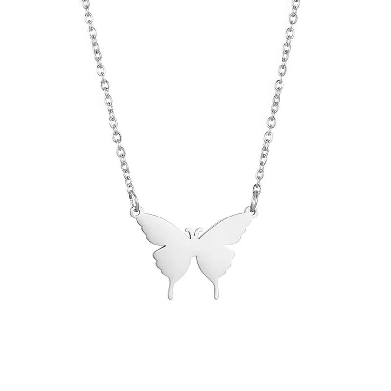 Butterfly necklace - engravable silver
