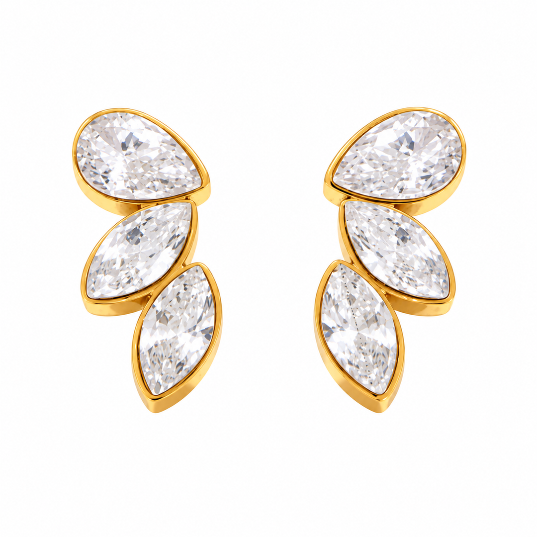 Triple Alice Earrings gold