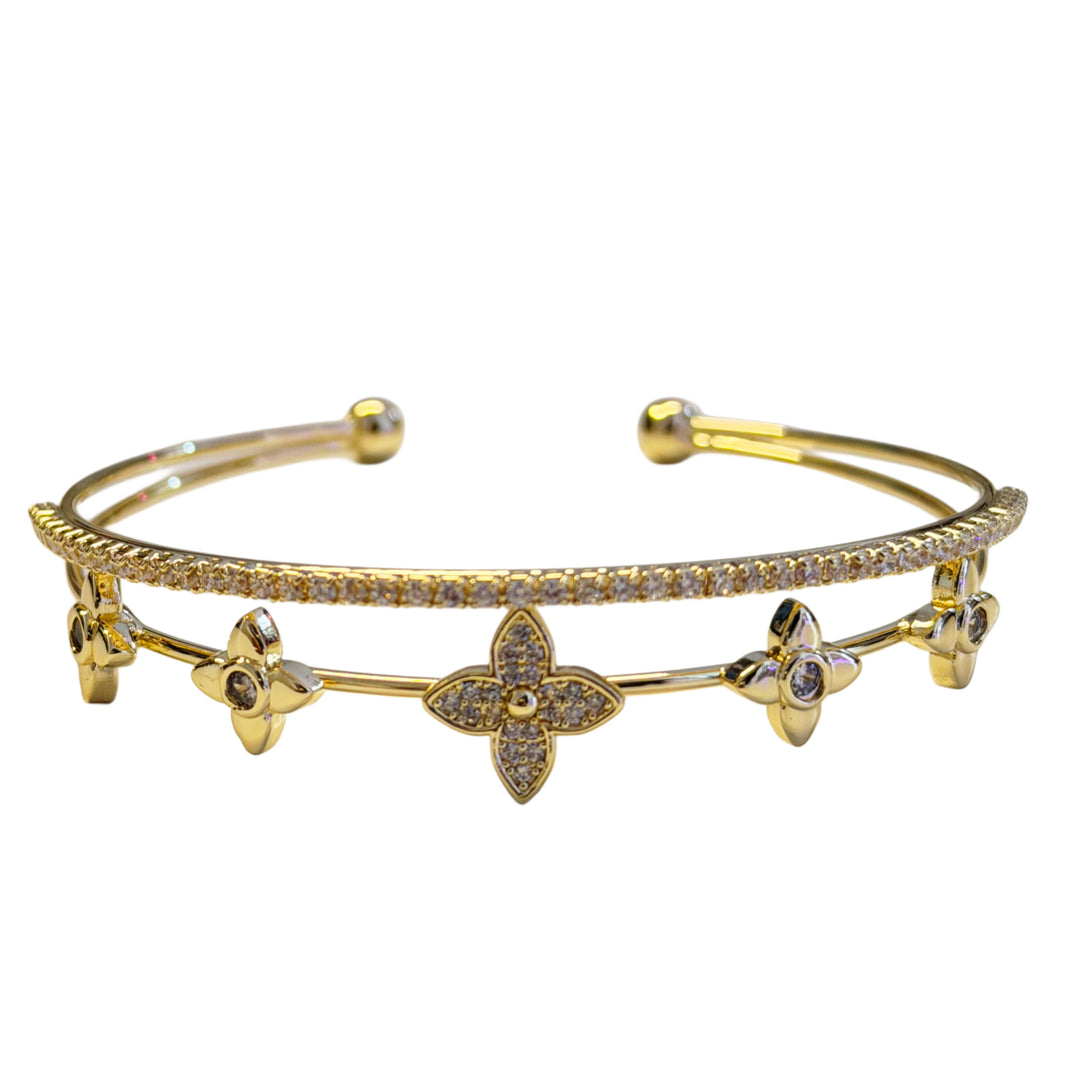 Noa double layer bangle - gold