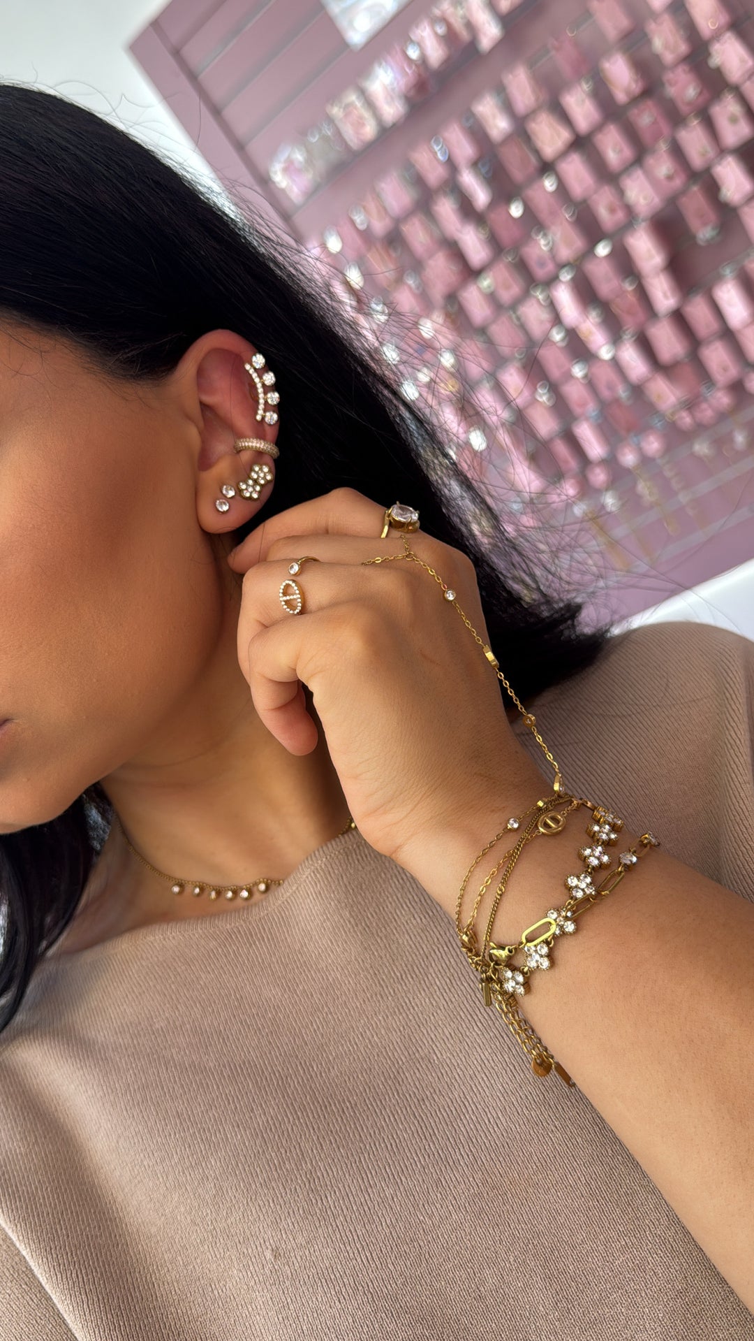 Bloom earrings gold
