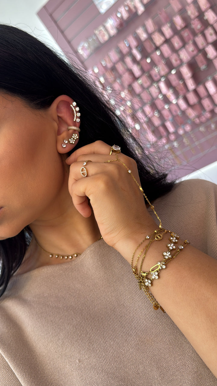 Bloom earrings gold