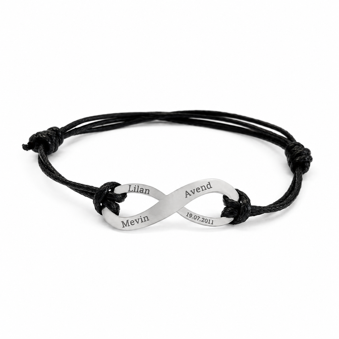 Infinity bracelet silver - engravable