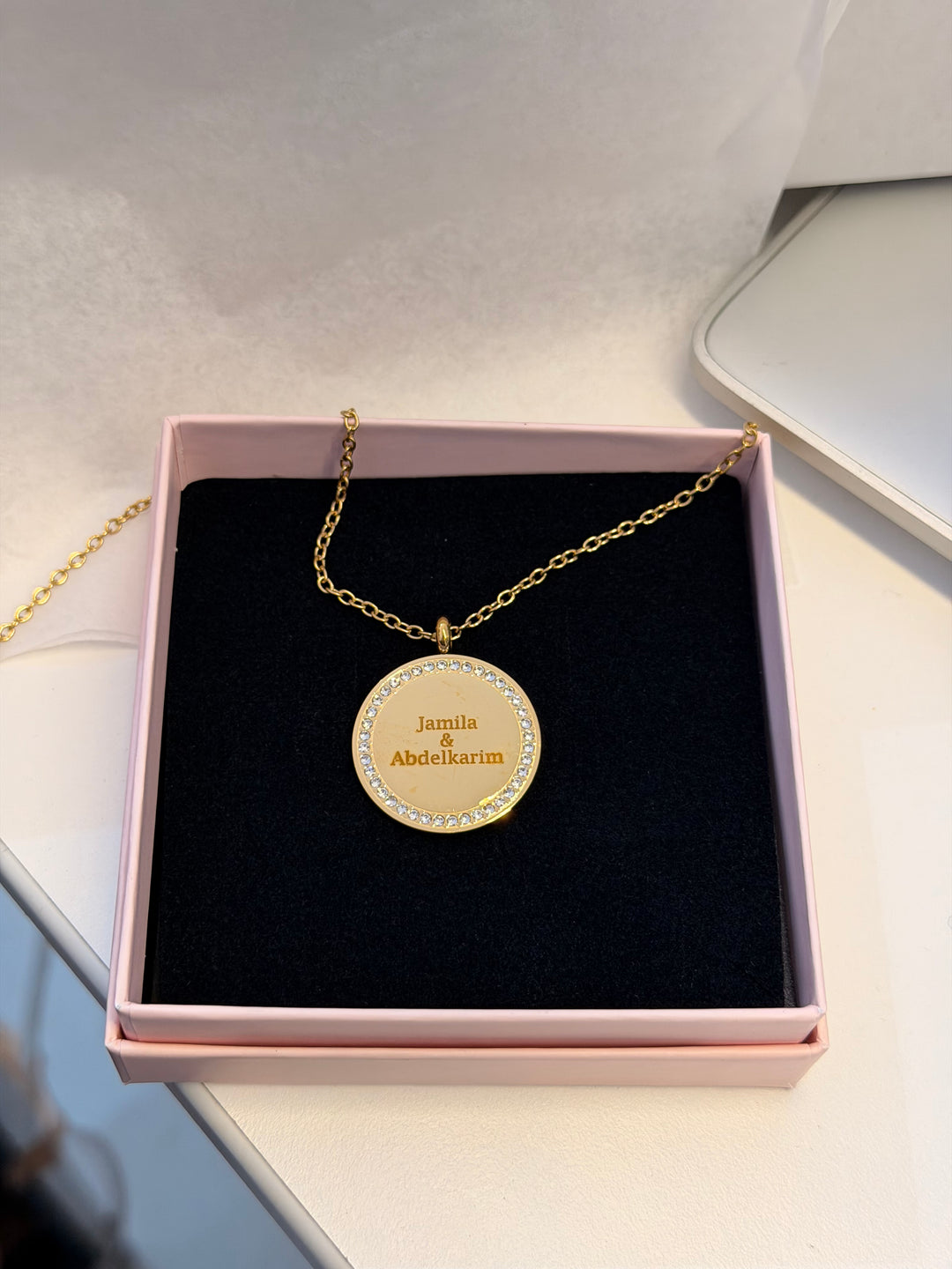 Aras necklace engravable - gold