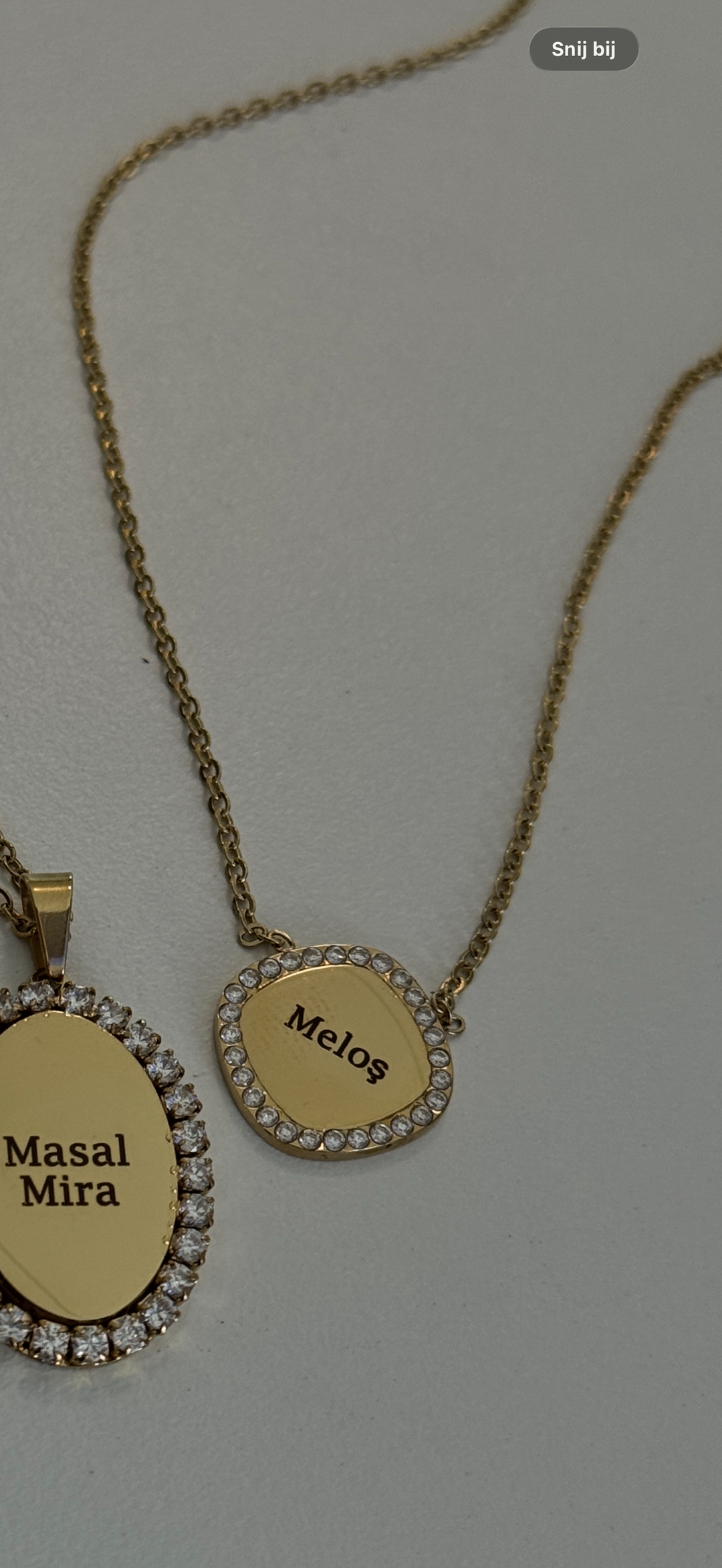 Square necklace engravable gold
