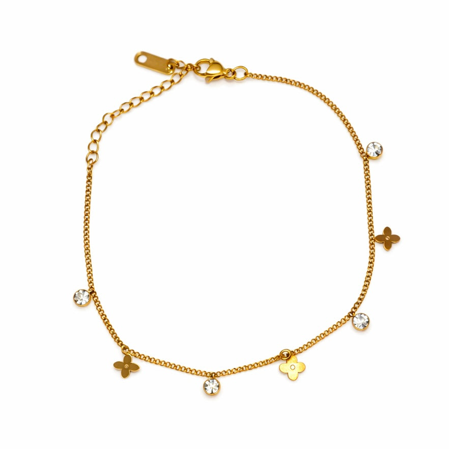 Charm clovers anklet - gold