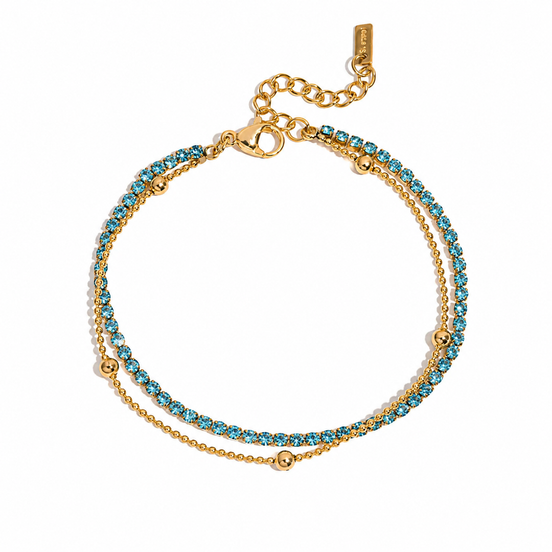Tennis bracelet blue double