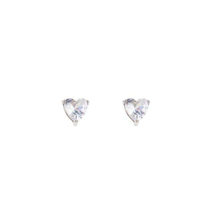 Heart studs earrings - silver