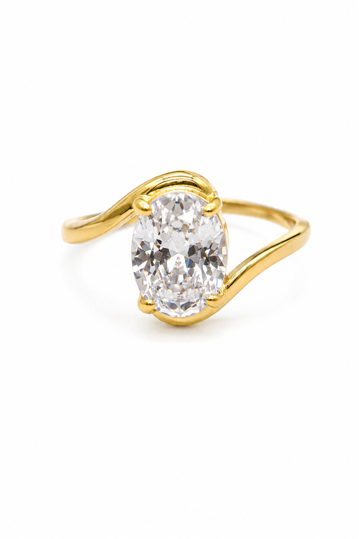 Dazzling oval ring gold