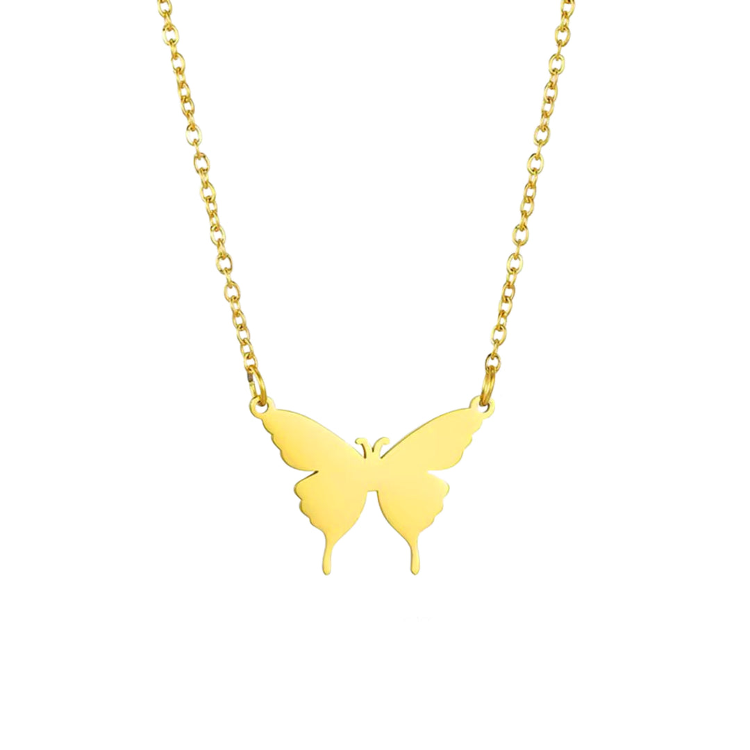 Butterfly necklace - engravable gold